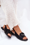 Shiny Women's Sandals With Decoration S.Barski KV51-006 Black