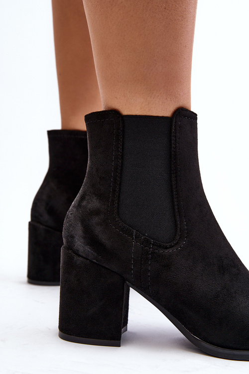 Women's Black Ankle Boots with Chunky Heel Arianti