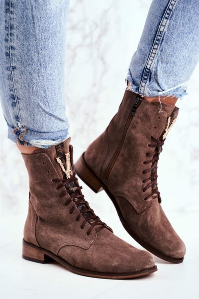 Women’s Nubuck Leather Boots Cappuccino Nicole 2593