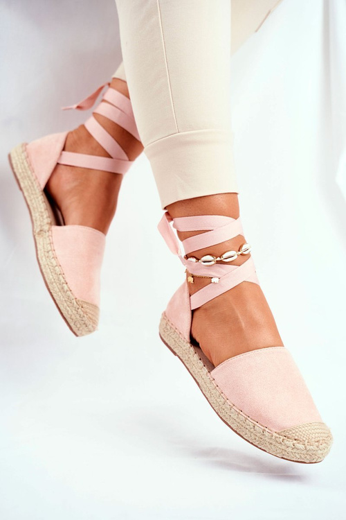 Women’s Espadrilles Laced Pink Bonjour