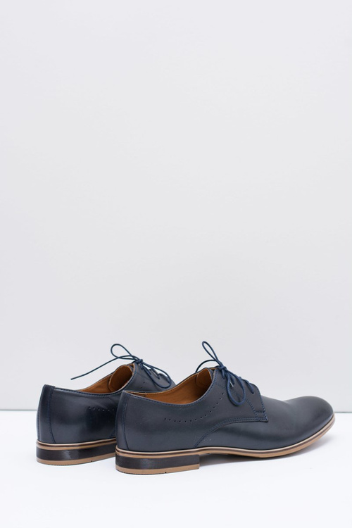 Elegant Men's Visiting Navy Blue Damoste Half Shoes