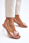Elegant Transparent Sandals With Decoration Nude Lilah