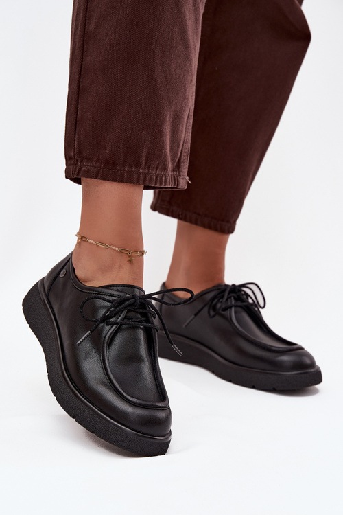 Damskie Półbuty Skóra Naturalna Czarne Maciejka K7189-01