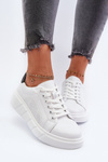 Women's White Leather Platform Sneakers Gatira