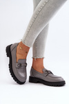 Women's Grey Faux Leather Moccasins Ledda