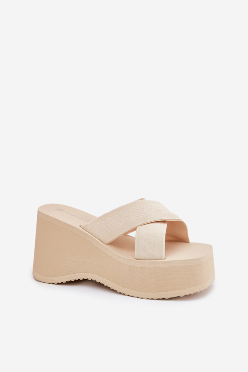 Wedge And Platform Women's Sandals Beige Sevolee