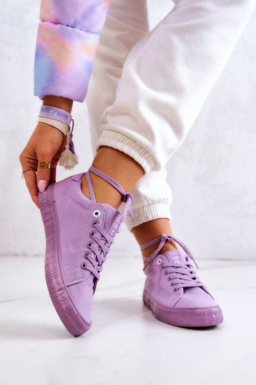 Trampki Damskie Wiązane Fioletowe Big Star JJ274416