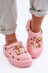 Women's Foam Slippers Crocs With Ornaments Pink Marlett