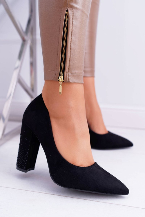 Black Suede Razor pumps
