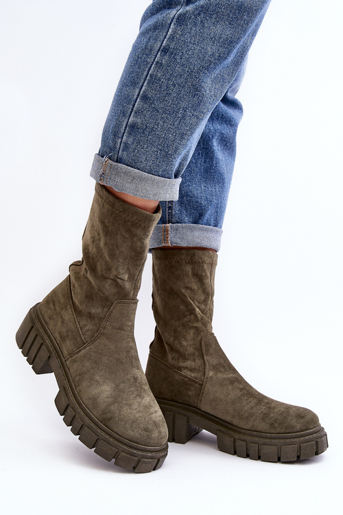 Green low ankle work boots Divella