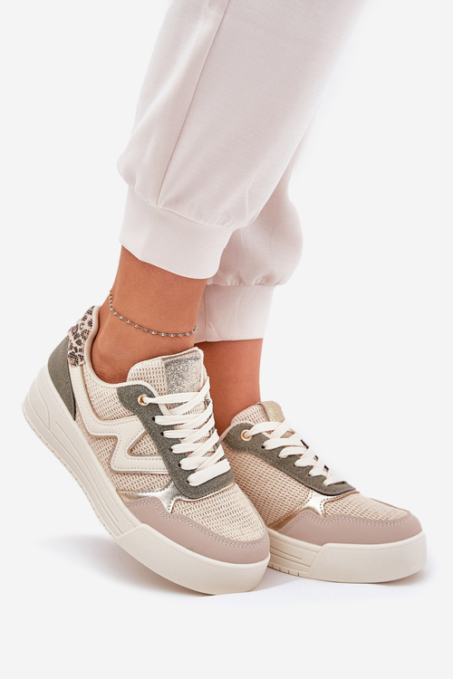 Damskie Buty Sportowe Na Platformie Panterka Zielone Lorori