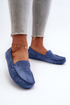 Women's Blue Perforated Moccasins Rasirna