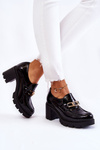 Lacquered shoes on a pillar with a gold ornament black Mikeyla