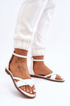 Women's Zipper Flat Flip Flops White Rise Up!