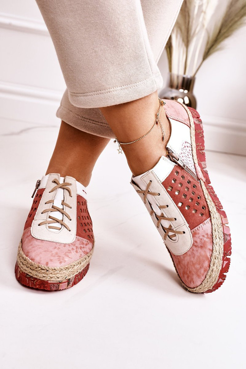 Women's Leather Brogues Shoes Maciejka Coral 03339-43