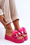 Slippers With A Bow And A Teddy Bear Fuchsia Suzy