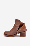 Suede Boots with Buckle Brown Neste