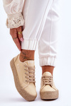 Fashionable Braided Sneakers Lee Cooper LCW-23-31-1795L Beige