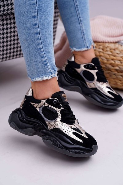Women's Athletic Footwear Big Star by Daniel Lopez Black Gold FF274A524