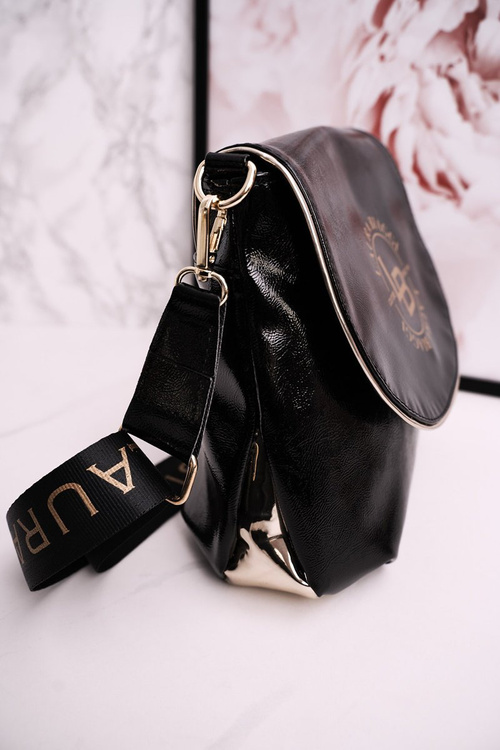 Women's Messenger Bag LAURA BIAGGI Patent Black