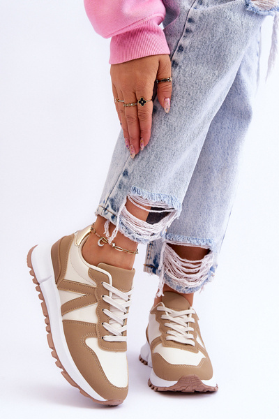 Buty Sportowe Damskie Niskie Beżowe Elliot