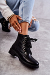 Leather Quilted Boots With Warming Black Torino