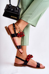 Fashionable Sandals With Beads Black Hally