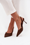 Stilettos with open heels chocolate Lenira