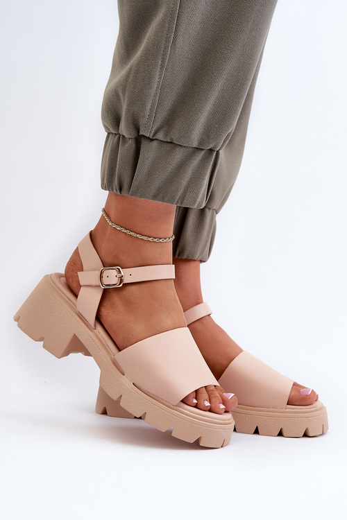 Women's Sandals on Chunky Heel Nude Dottiassa