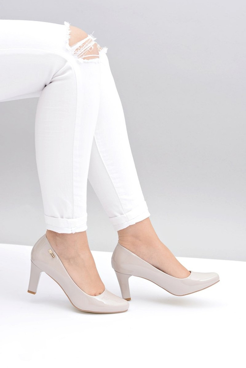 Women's Sergio Leone pumps Light Grey Lacquered Orsola