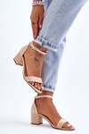 Low Heel Suede Sandals Beige Quincy