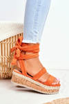 Women's Platform Sandals Tied Orange La Favorite
