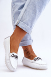 Women's Comfortable Leather Loafers White Miguel