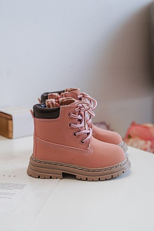 Children's Trapper Boots with a Zip Pink Bansi