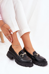 Women Moccasins With Golden Detail Eco Leather Black Gemitha