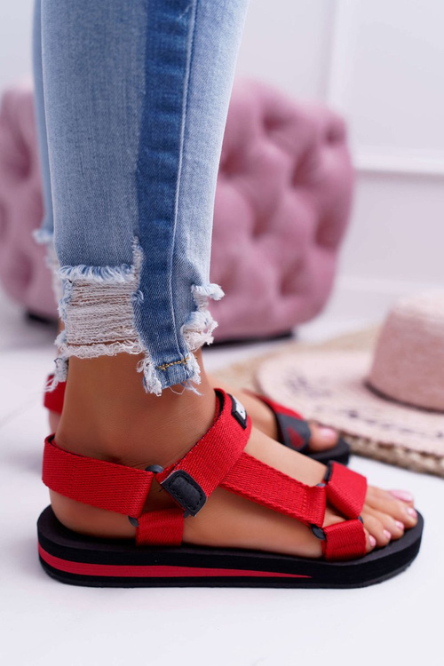 Women's Big Star Velcro Sandals Red DD274A284