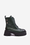 Leather Ankle Boots Women's Green Lemar Anceria