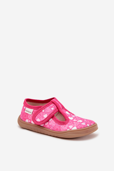 Barefoot Slippers Girls With Hearts On Velcro Milami Fuchsia Talirae