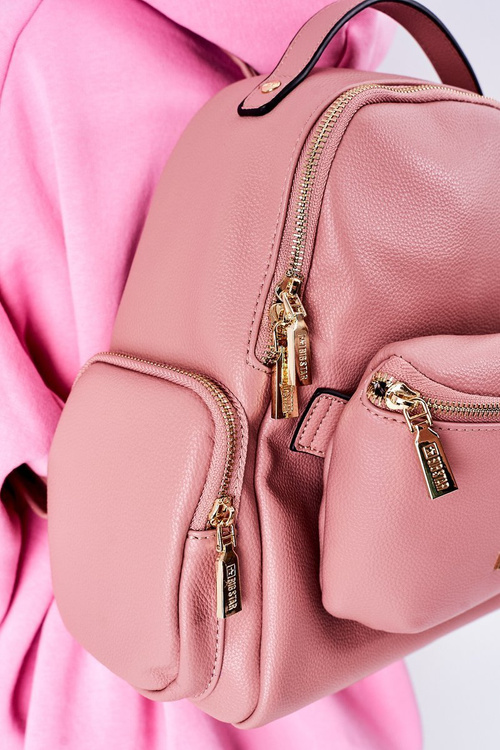 Leather Backpack / Kidney Bag 2in1 Big Star HH574059 Pink