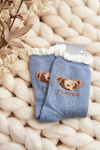 Thick Cotton Socks with Bear Blue