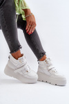 White Women's Leather Sneakers Zazoo 3450