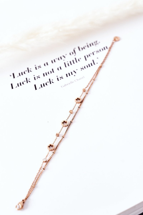 Bracelet On A Double Chain Rose Gold