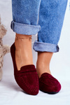 Women's Suede Moccasins CH-1M6 Maroon Laveria