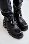 Warm Ladies Boots with Zipper Eco Leather Black Tialethe
