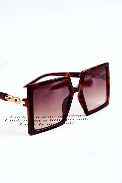 Large Marbled Square Sunglasses V130043 Brown
