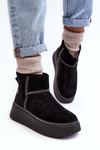 Women's Suede Snow Boots Maciejka 06257-01 Black