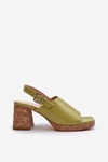 Women's Eco Leather Sandals with Heel Sergio Leone SK572 Pistachio