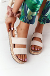 Suede Sandals On A Platform Beige Olimpia