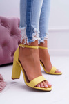 Women's Stiletto Sandals Suede Yellow Anastasie