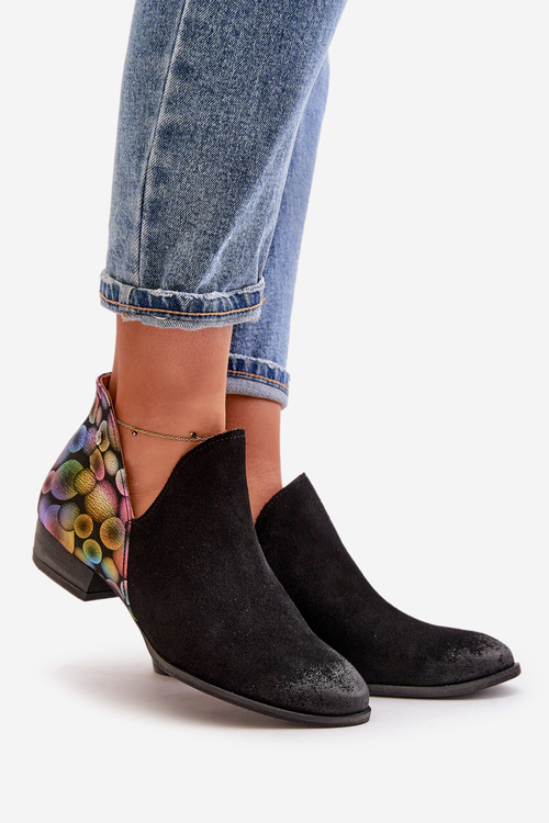 Leather Ankle Boots Maciejka With Cutouts Black 04091-77